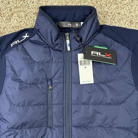 RLX Ralph Lauren Golf Men’s Cool Wool Paneled Stretch Terry Jacket Navy, Size M - Picture 6 of 14